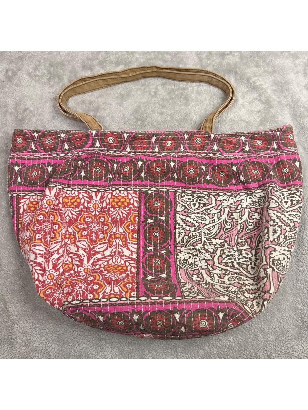 American Eagle Outfitters Pink Patchwork Boho Y2K Shoulder Tote Bag Purse